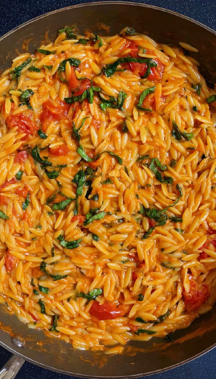 One Pot Creamy Tomato Orzo