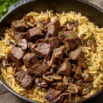 Steak Bites with Creamy Mushroom Orzo 156 Steak-Bites-with-Creamy-Mushroom-Orzo-Recipe
