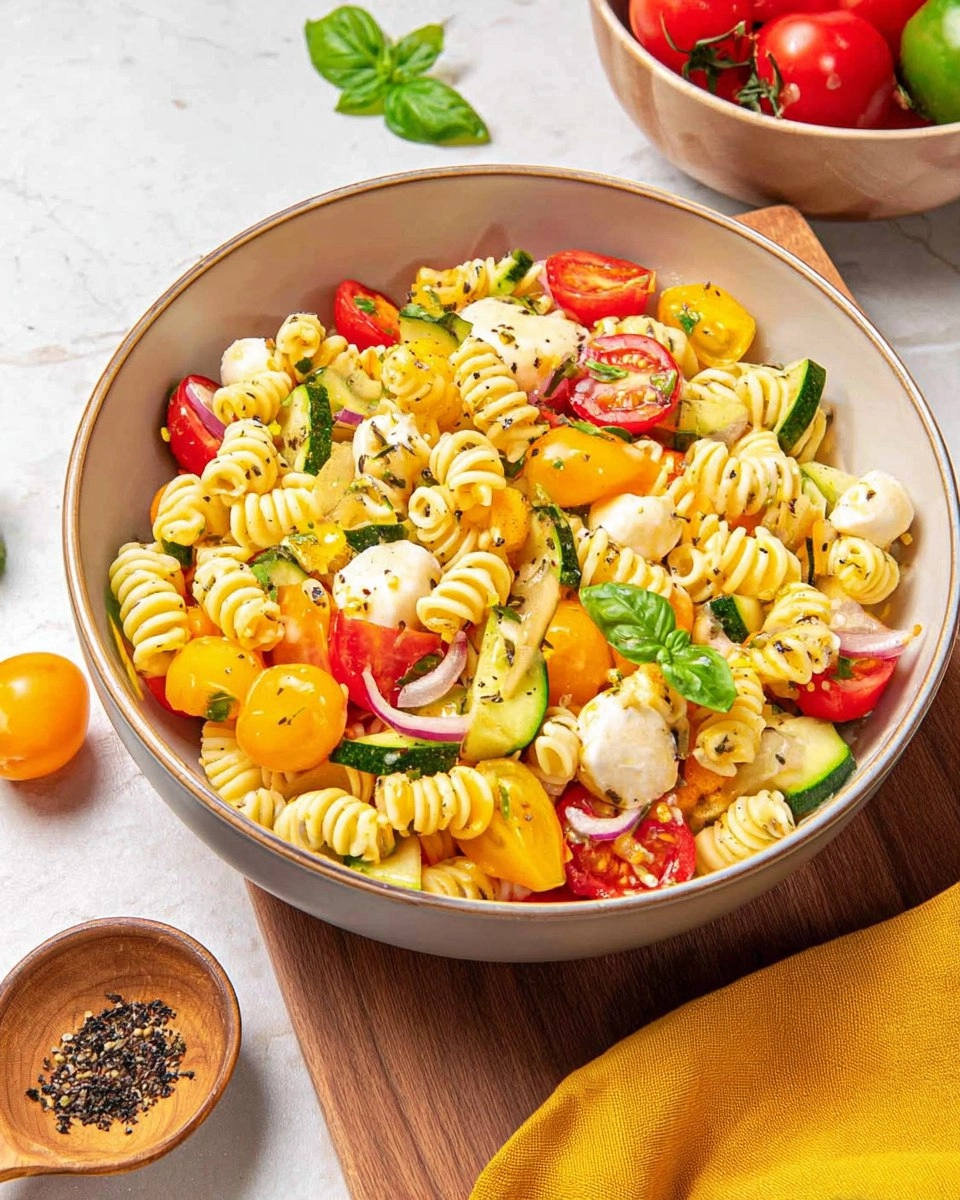 Summer Pasta Salad with White Balsamic Vinaigrette