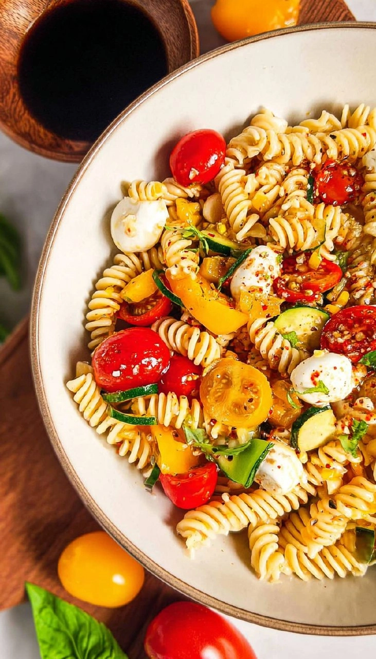 Summer Pasta Salad with White Balsamic Vinaigrette