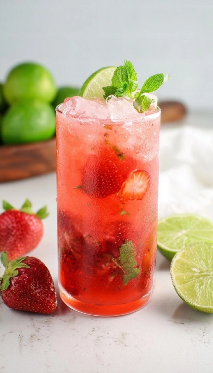 Virgin Strawberry Mojito Mocktail