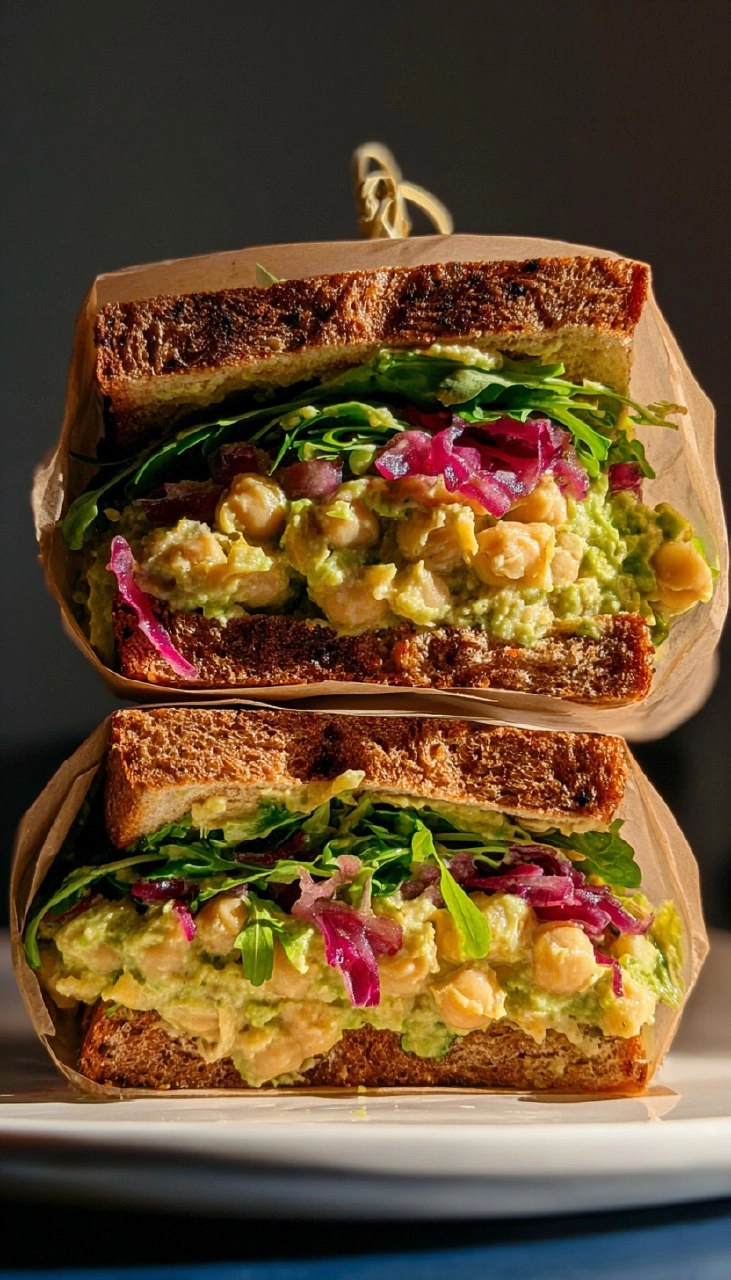 Caramelized Lemon Chickpea Salad Sandwich