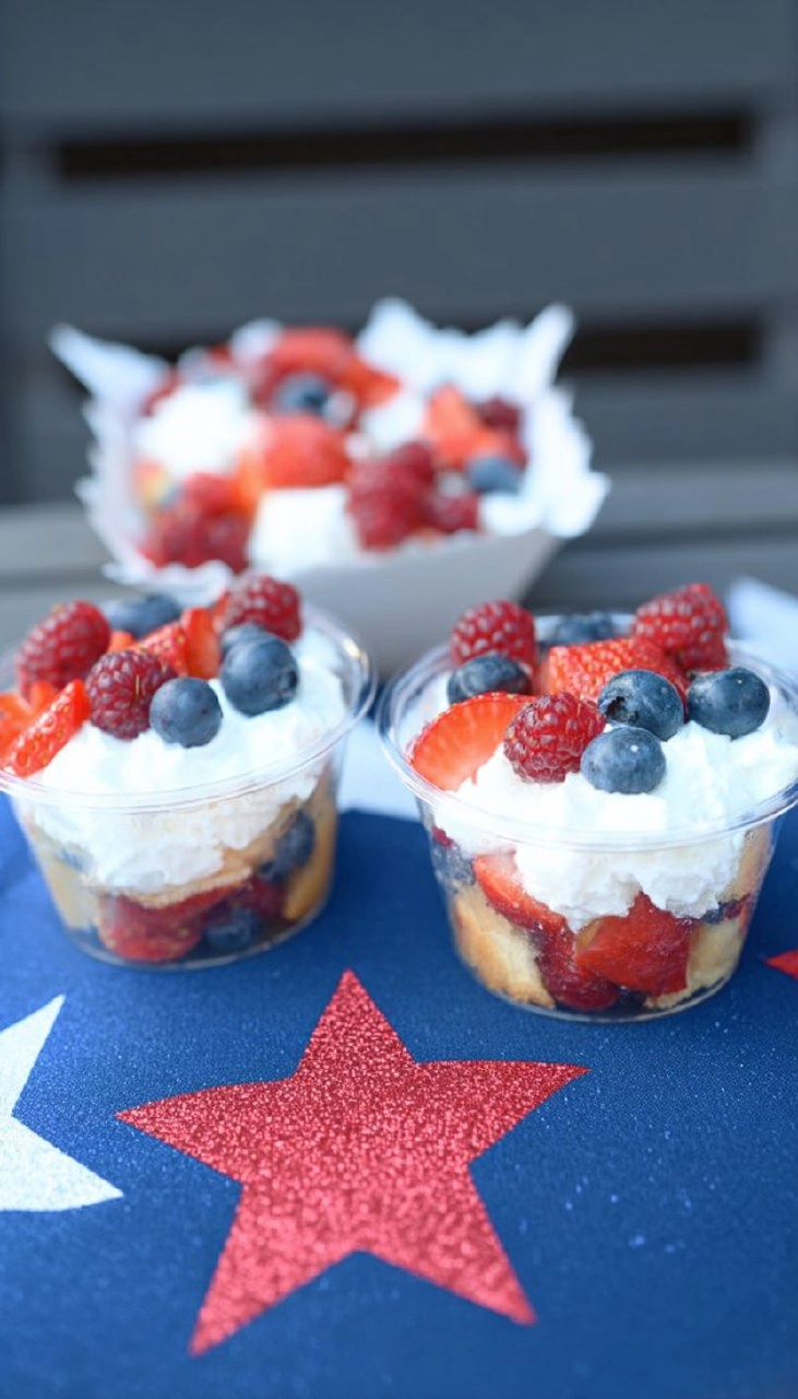 Fourth of July Mini Shortcake Cups