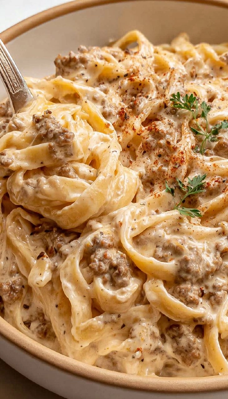 Ground Beef Alfredo