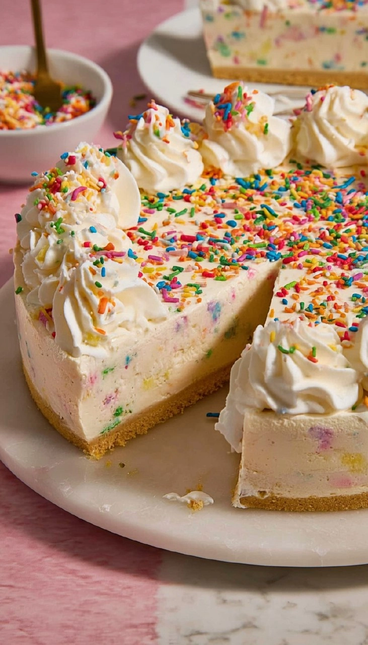 No-Bake Funfetti Cheesecake