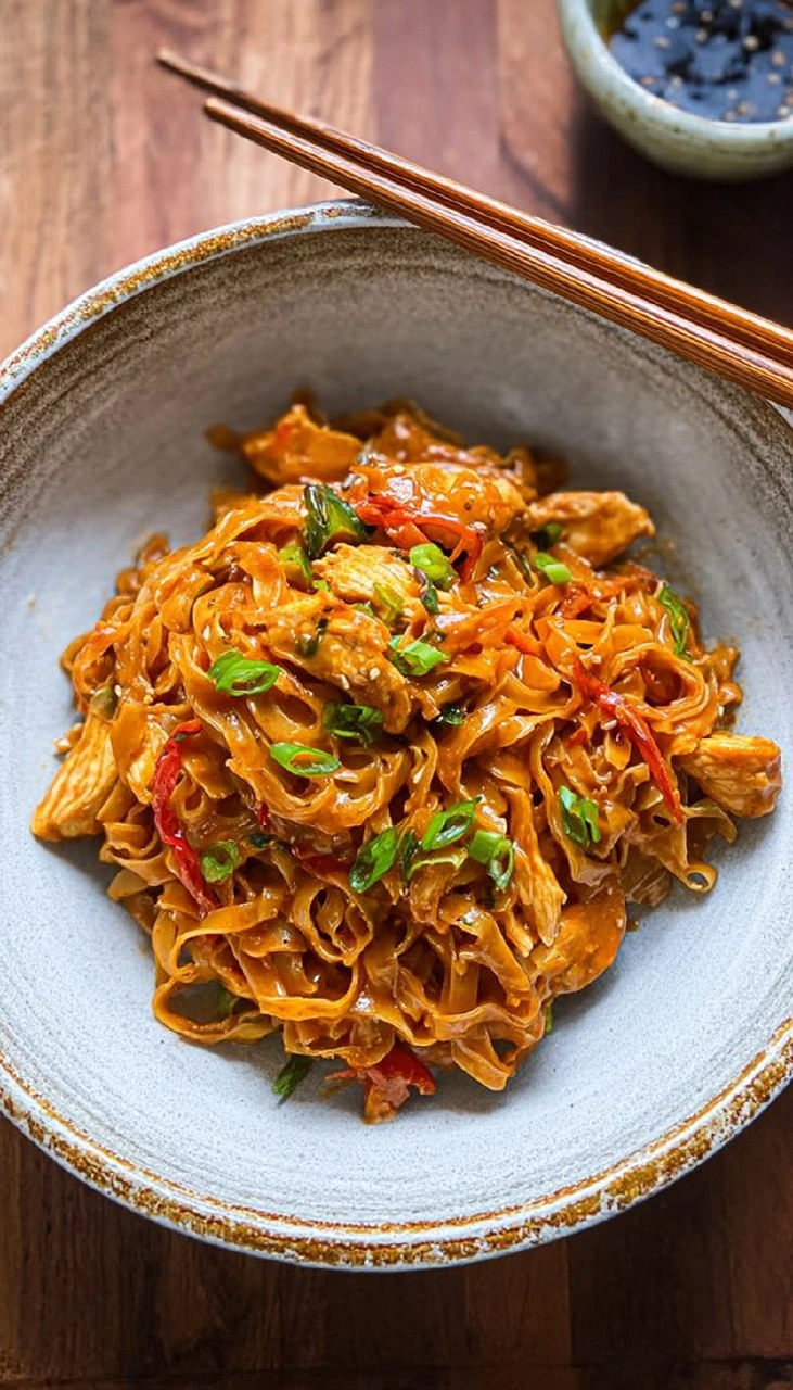 Peanut Chilli Noodles with Chicken
