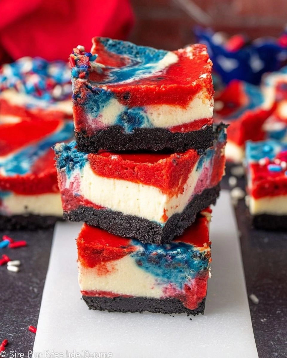 Red White and Blue Cheesecake Bars