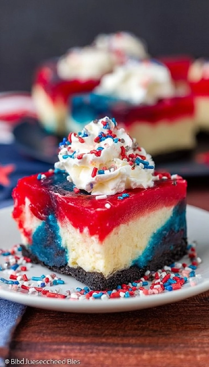 Red White and Blue Cheesecake Bars