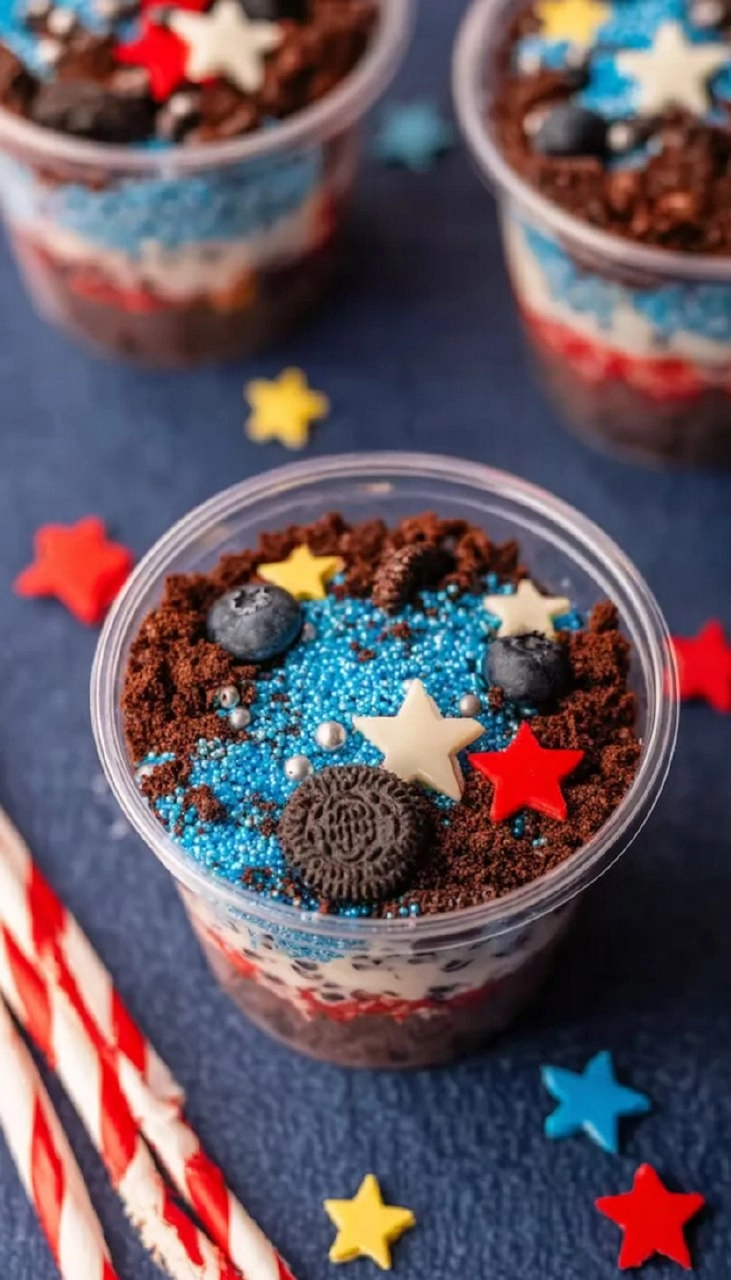 Red White and Blue Dirt Cups