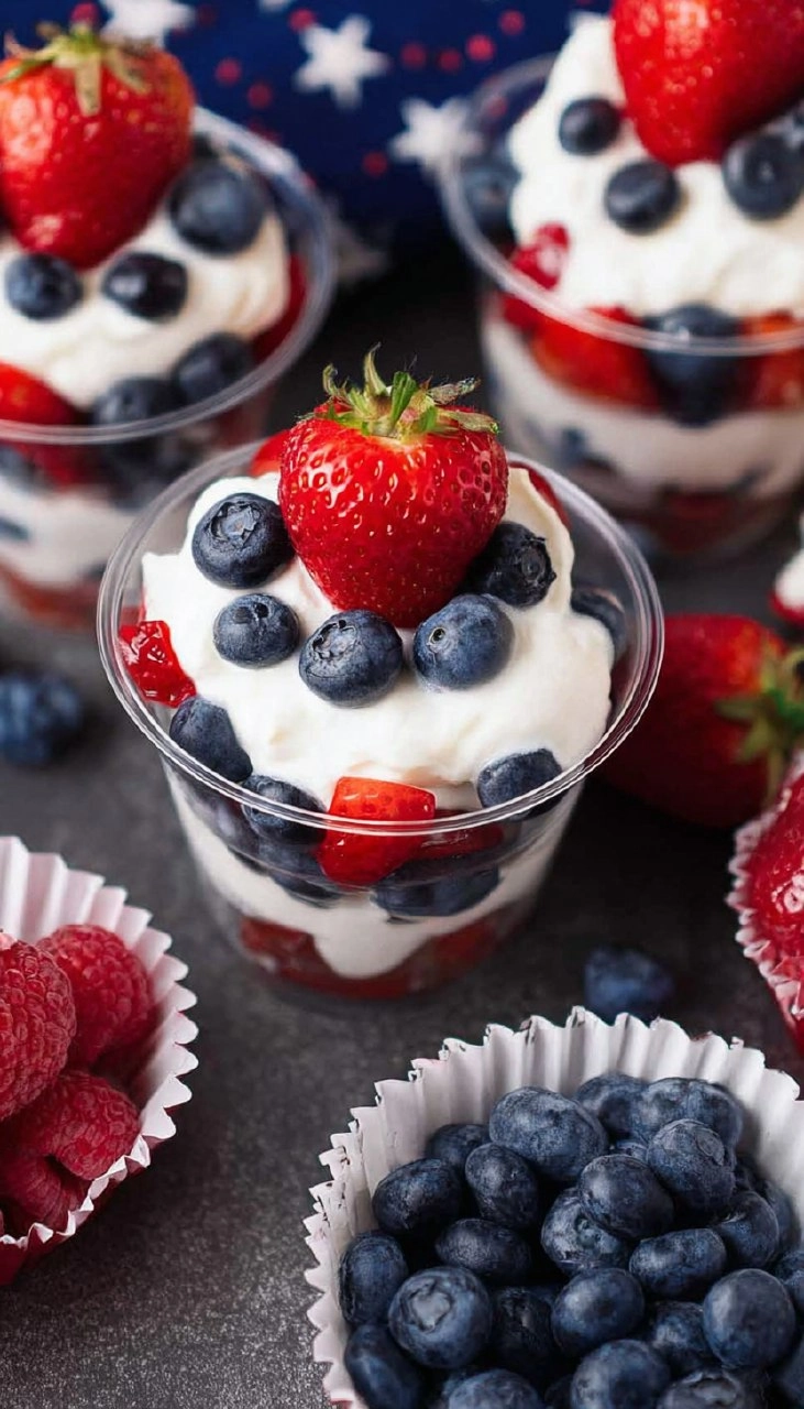 Red, White and Blue Fruit Cups 45 Red, White and Blue Fruit Cups