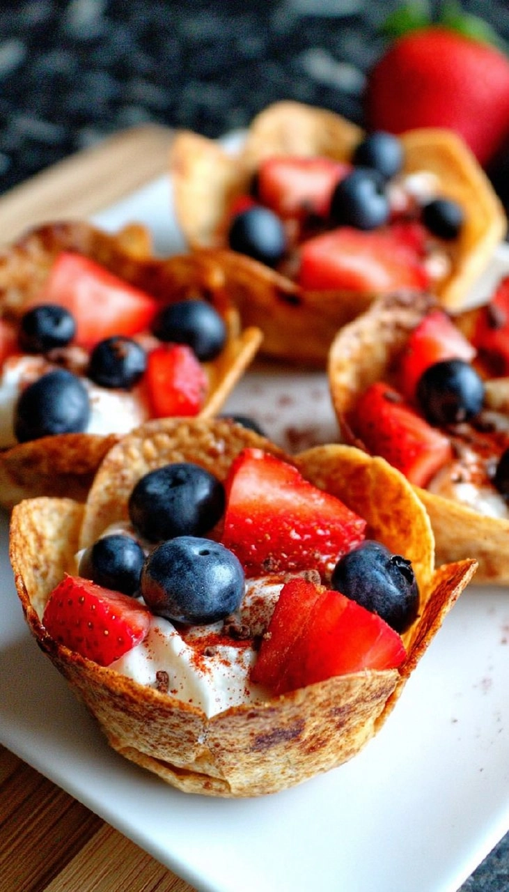 Red, White, and Blue Tortilla Cups