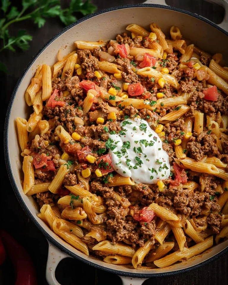 Southwest-Ground-Beef-Pasta-Recipe