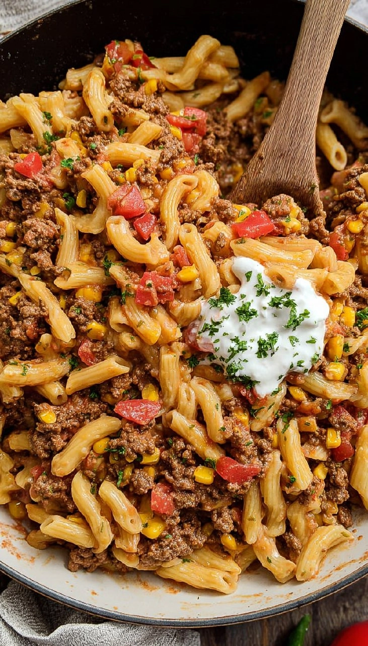 Southwest Ground Beef Pasta