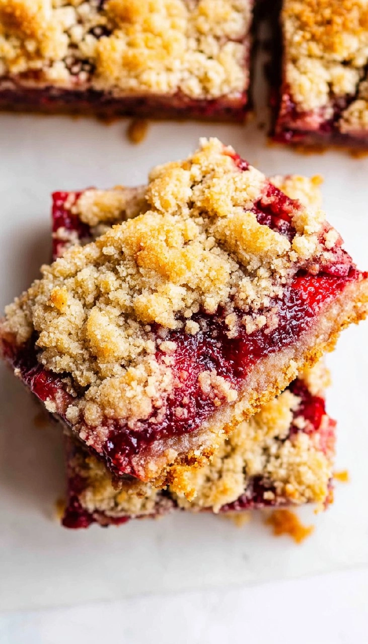 Strawberry Crumble Bars (Almond Flour, Easy & Buttery)