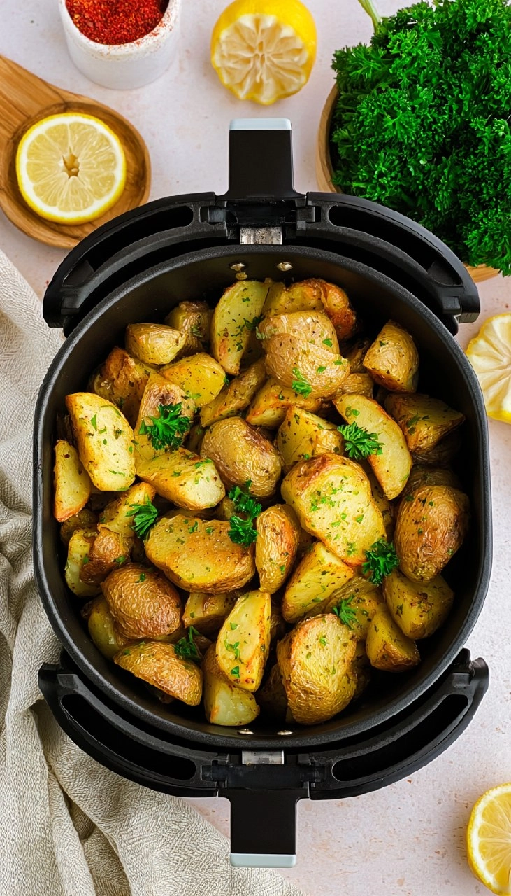 Air Fryer Greek Roasted Potatoes