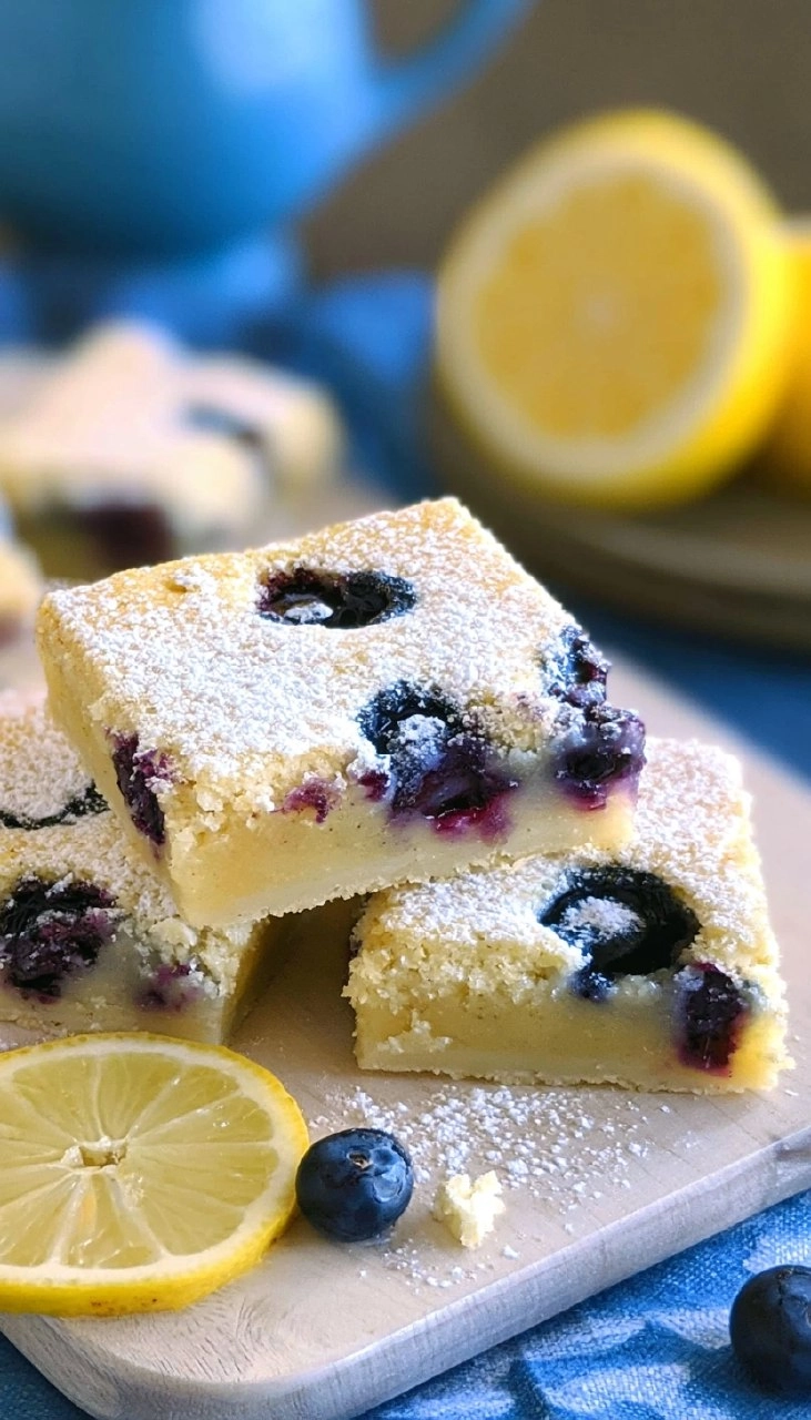 Blueberry Lemon Bars | Sweet-Tart Picnic Dessert Squares