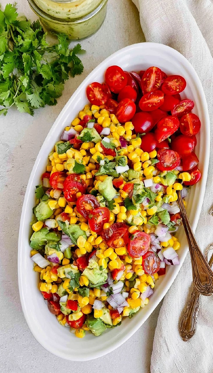 Corn Tomato Avocado Salad (with Cilantro Lime Vinaigrette)