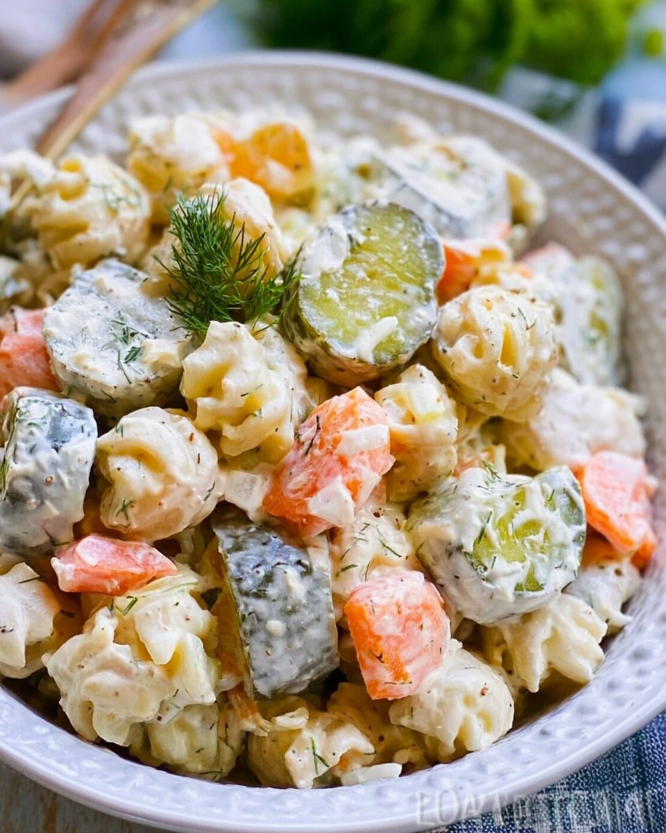Creamy Dill Pickle Pasta Salad