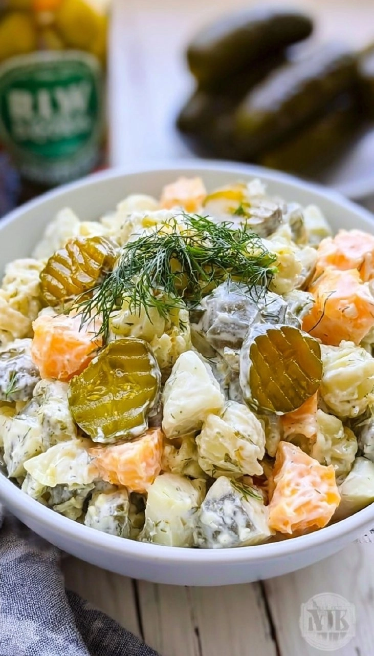 Creamy Dill Pickle Pasta Salad