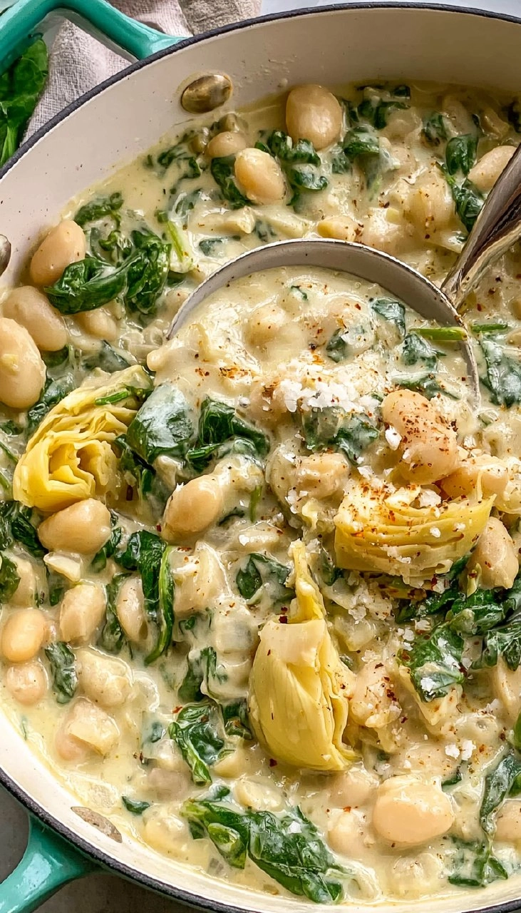 Creamy Spinach Artichoke Butter Beans 110 Creamy Spinach Artichoke Butter Beans