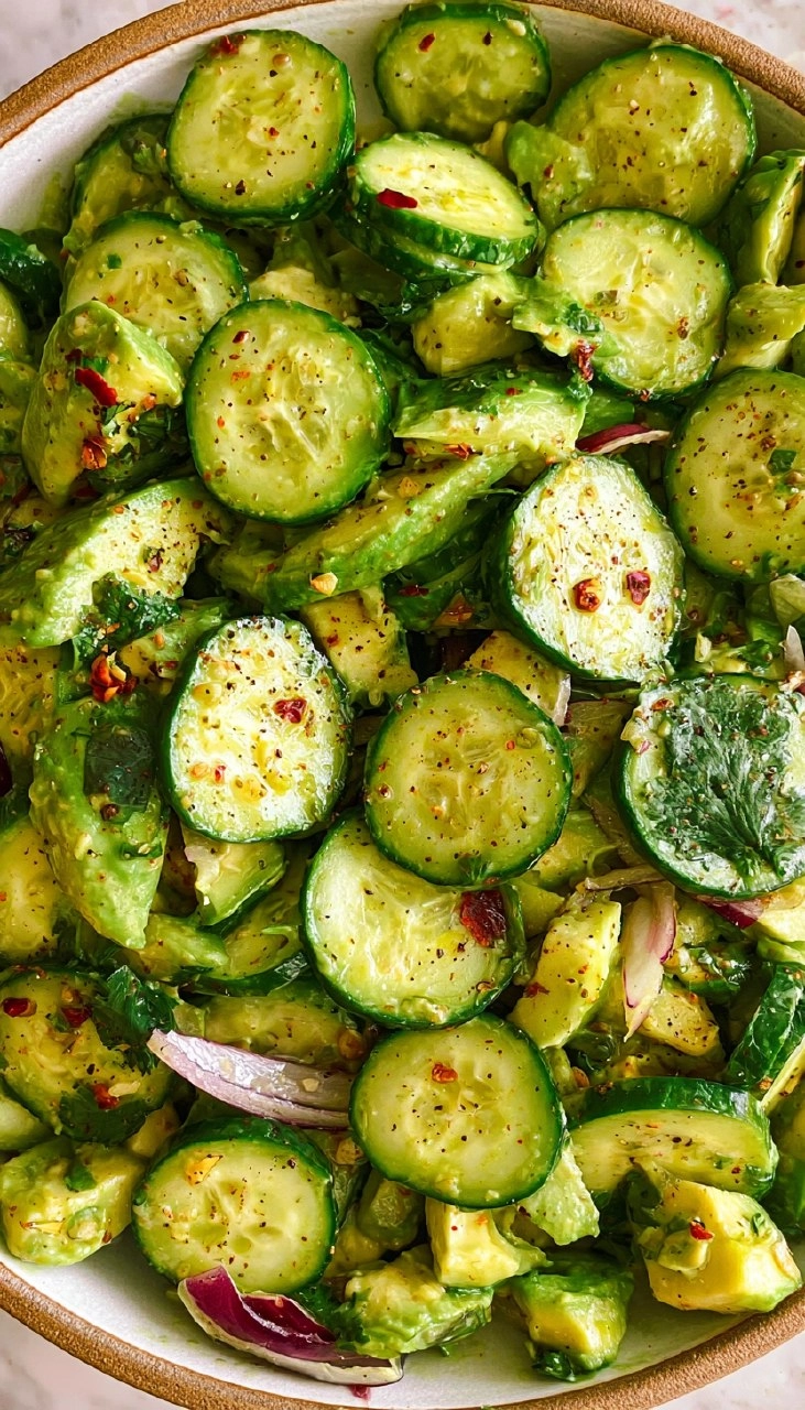 Cucumber Avocado Salad (Creamy, and Ready in 10 minutes) 70 Cucumber Avocado Salad (Creamy, and Ready in 10 minutes)