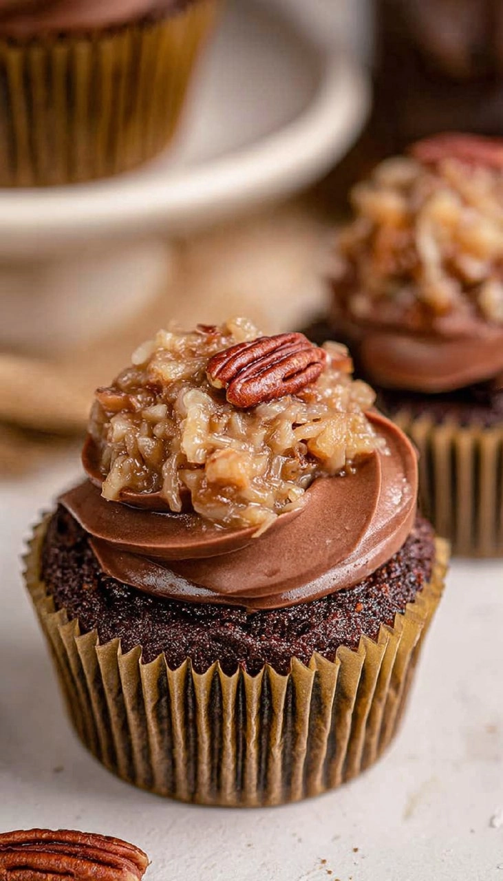 German Chocolate Cupcakes