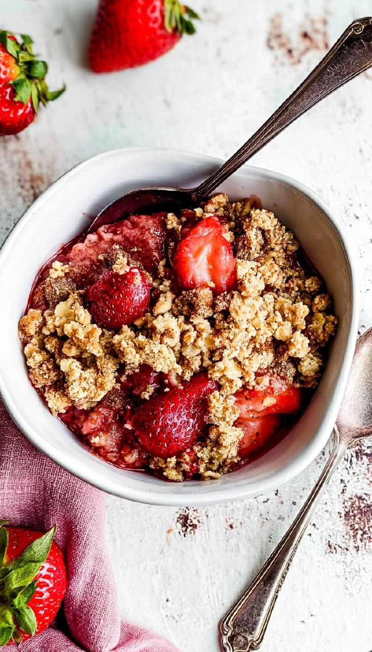 Healthy Strawberry Crisp (Gluten Free, Easy Almond Flour Crumble)