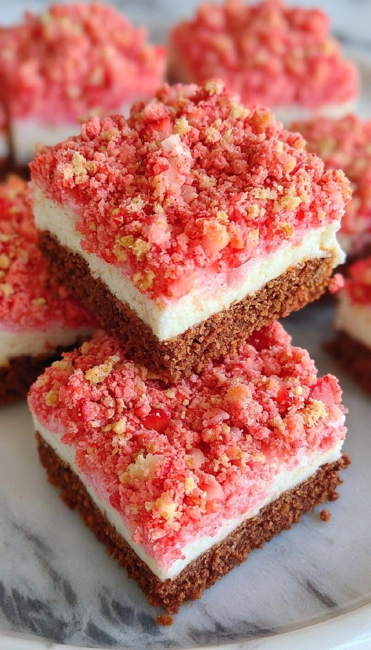 Strawberry Crunch Cheesecake Brownies 110 Strawberry Crunch Cheesecake Brownies