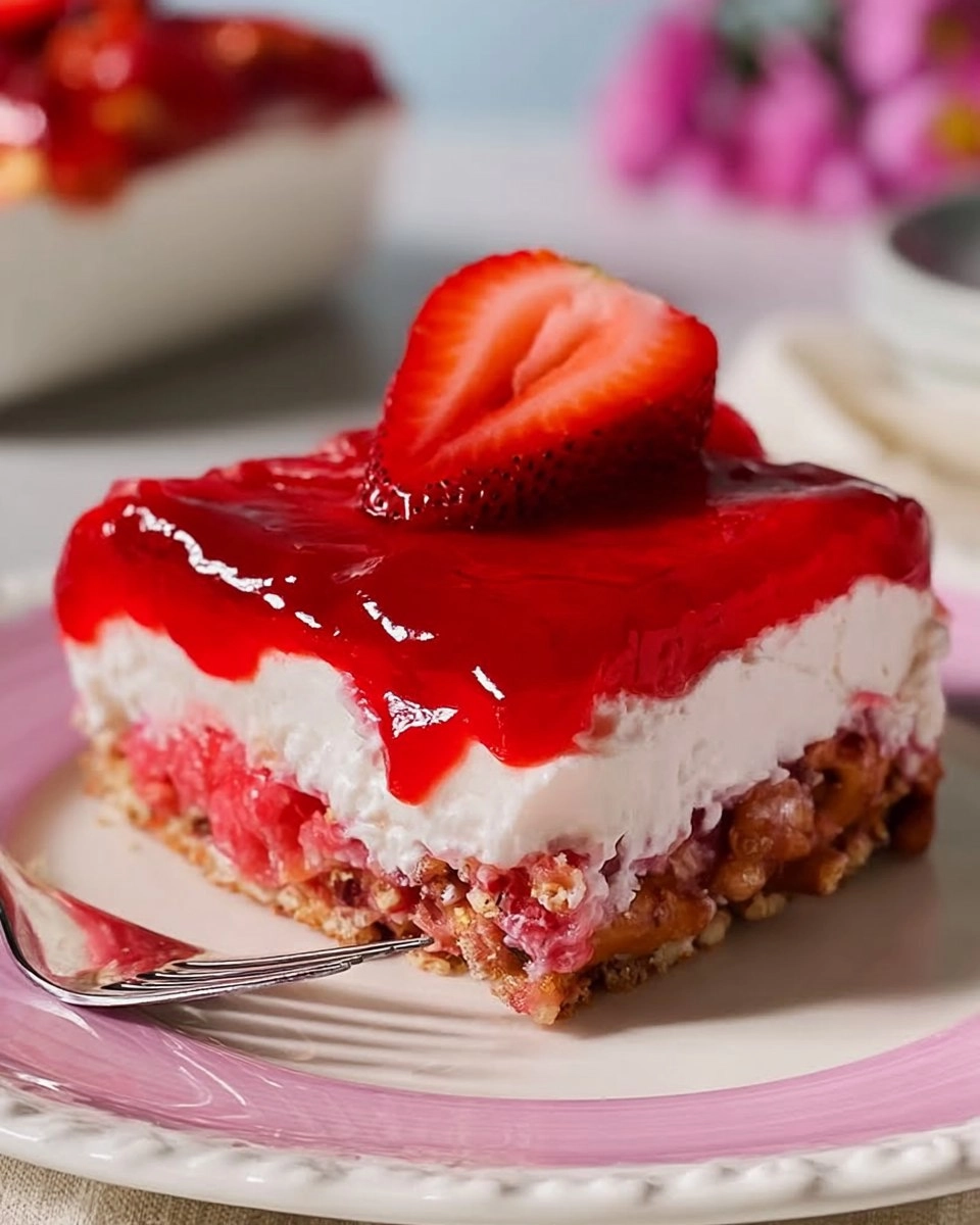 Strawberry Pretzel Salad | Sweet No-Bake Potluck Dessert 104 Strawberry Pretzel Salad | Sweet No-Bake Potluck Dessert
