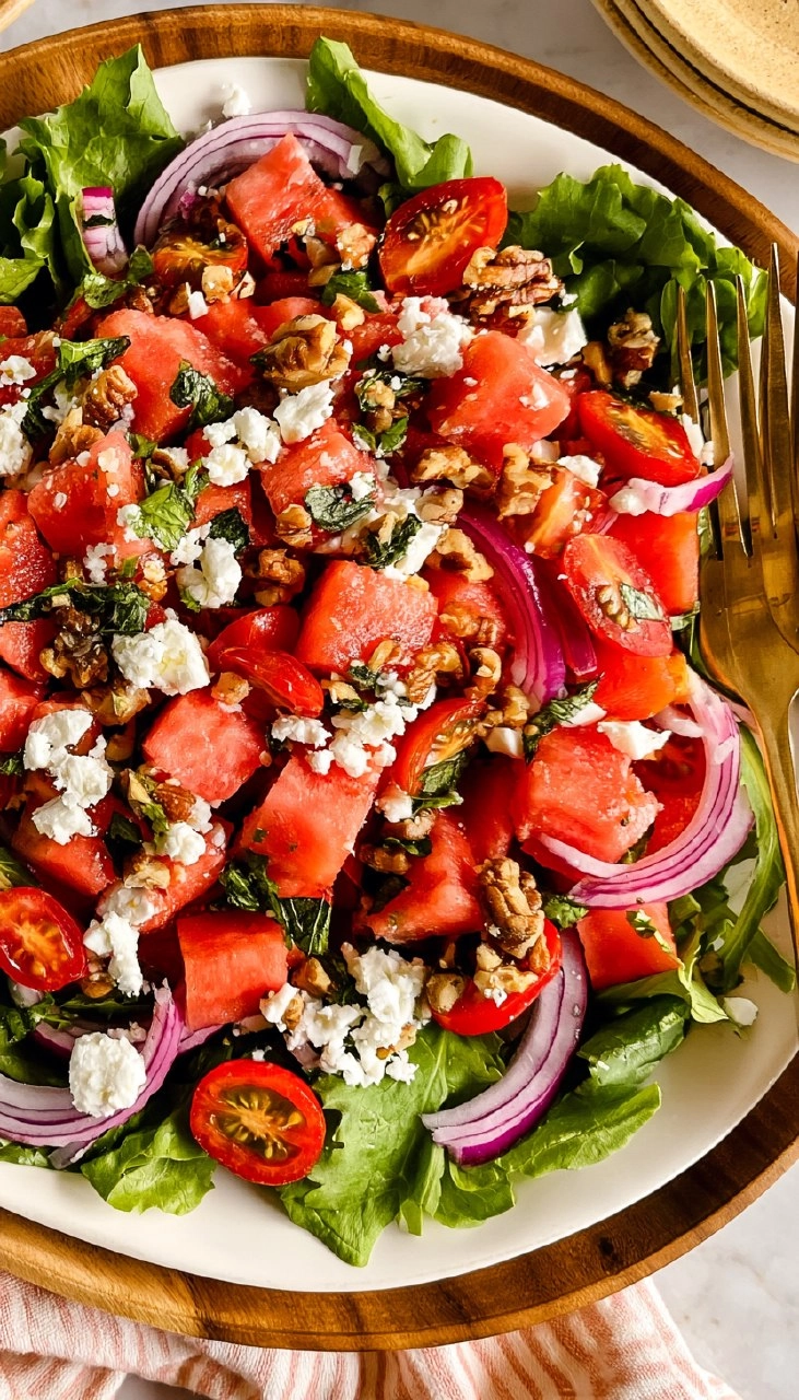 Watermelon Feta Salad | Fresh Summer Picnic Side