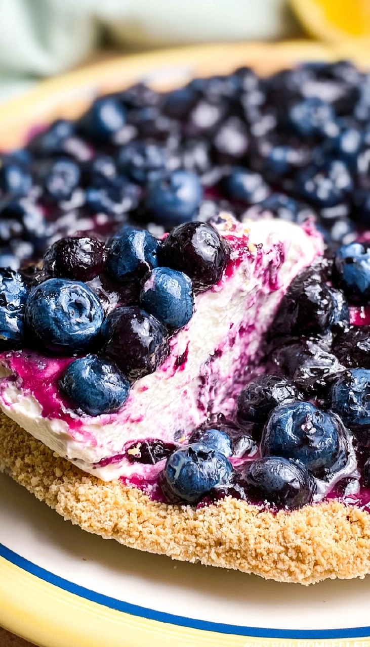 Blueberry Cream Cheese Pie (No-Bake)