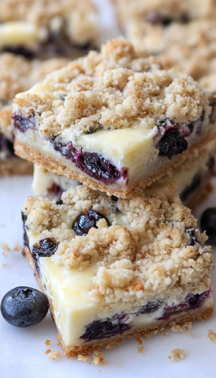 Blueberry Crumble Cheesecake Bars 115 Blueberry Crumble Cheesecake Bars