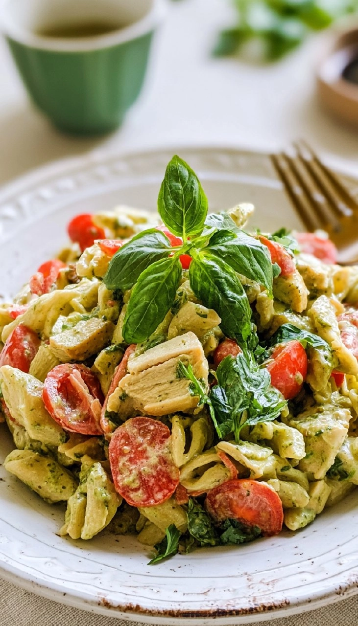 Creamy Chicken Pesto Pasta Salad 120 Creamy Chicken Pesto Pasta Salad