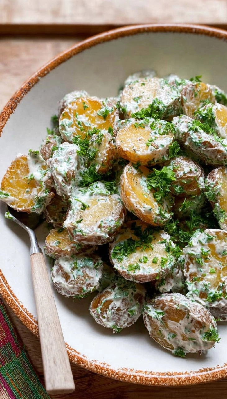 Crispy Potato Salad with Creamy Herb Yogurt Dressing 90 Crispy Potato Salad with Creamy Herb Yogurt Dressing