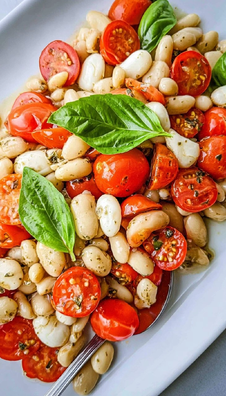 Easy Caprese White Bean Salad 65 Easy Caprese White Bean Salad