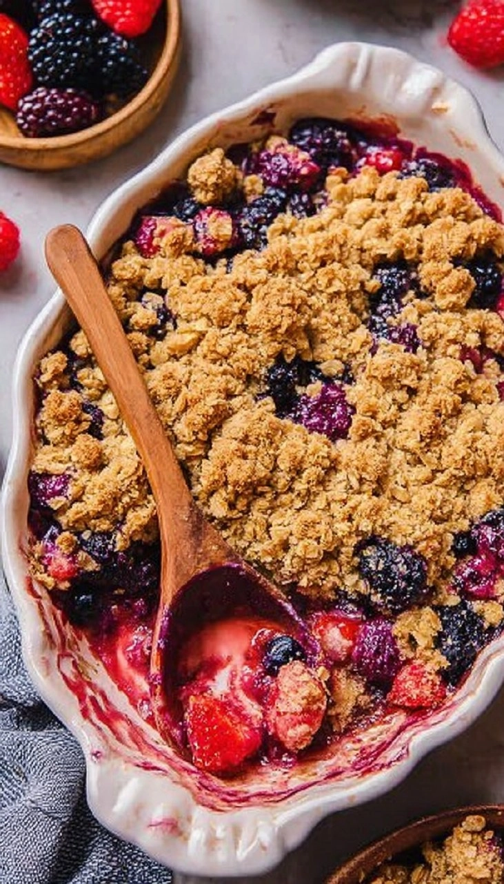 Healthy Mixed Berry Crisp (Gluten-Free)