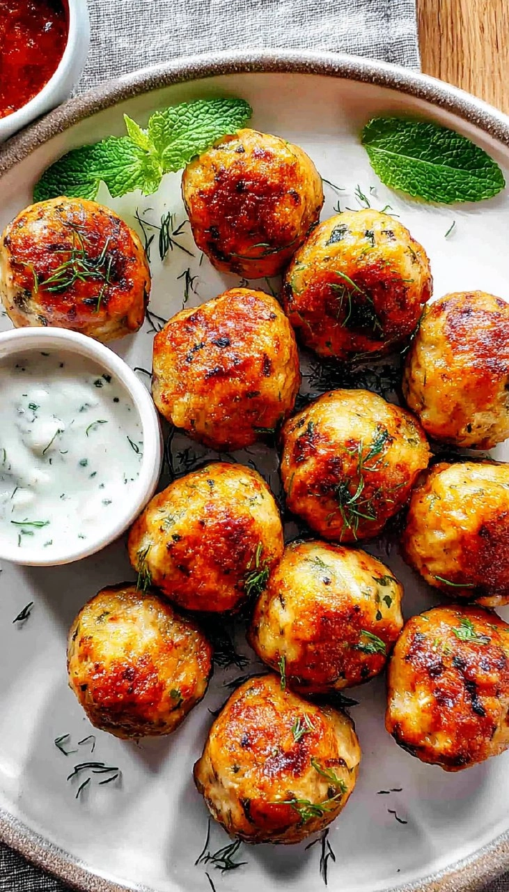 Mediterranean Chicken Meatballs 110 Mediterranean Chicken Meatballs