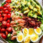 Salmon Cobb Salad with Avocado and Bacon (Whole30, Keto) 126 Salmon-Cobb-Salad-with-Avocado-and-Bacon-Whole30-Keto-Recipe
