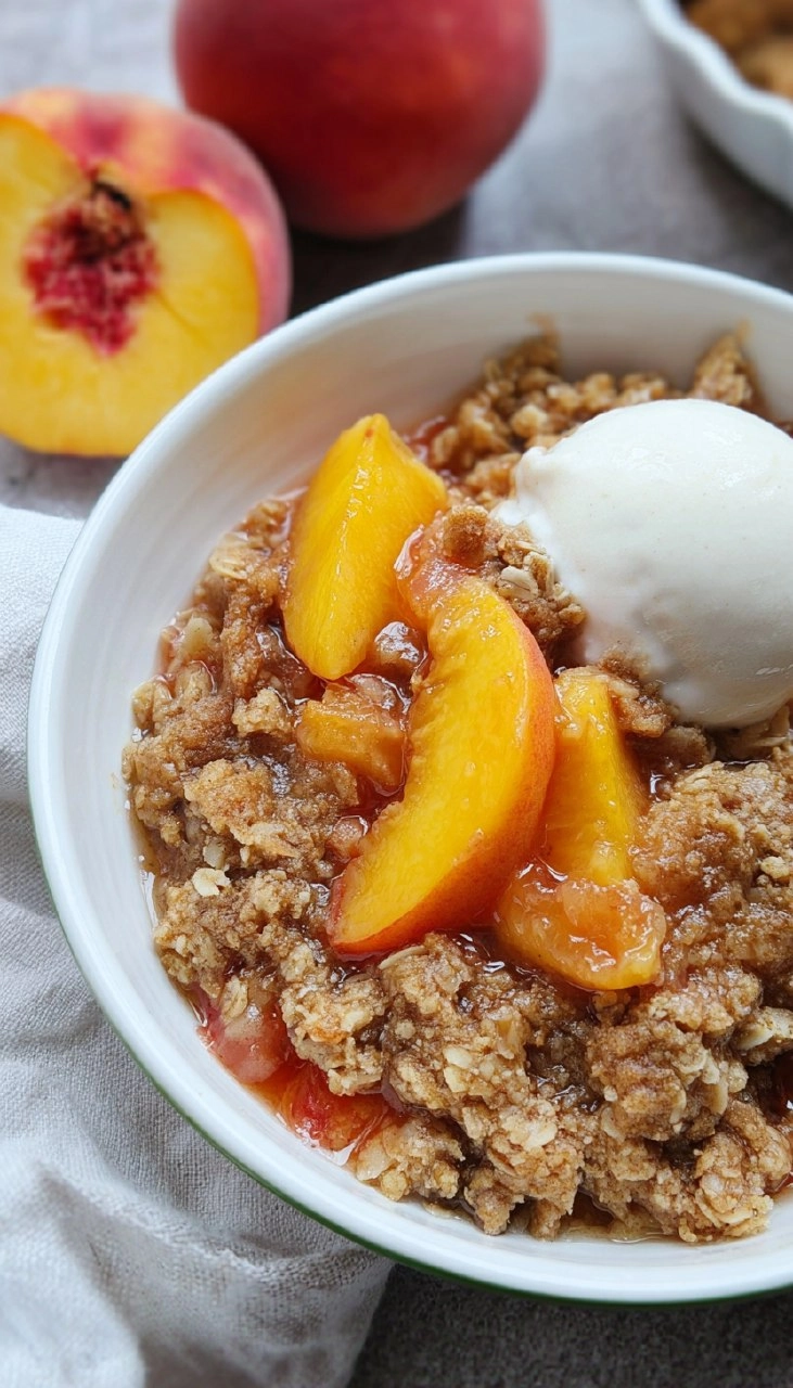 Simple Peach Crisp with Oat Topping 105 Simple Peach Crisp with Oat Topping
