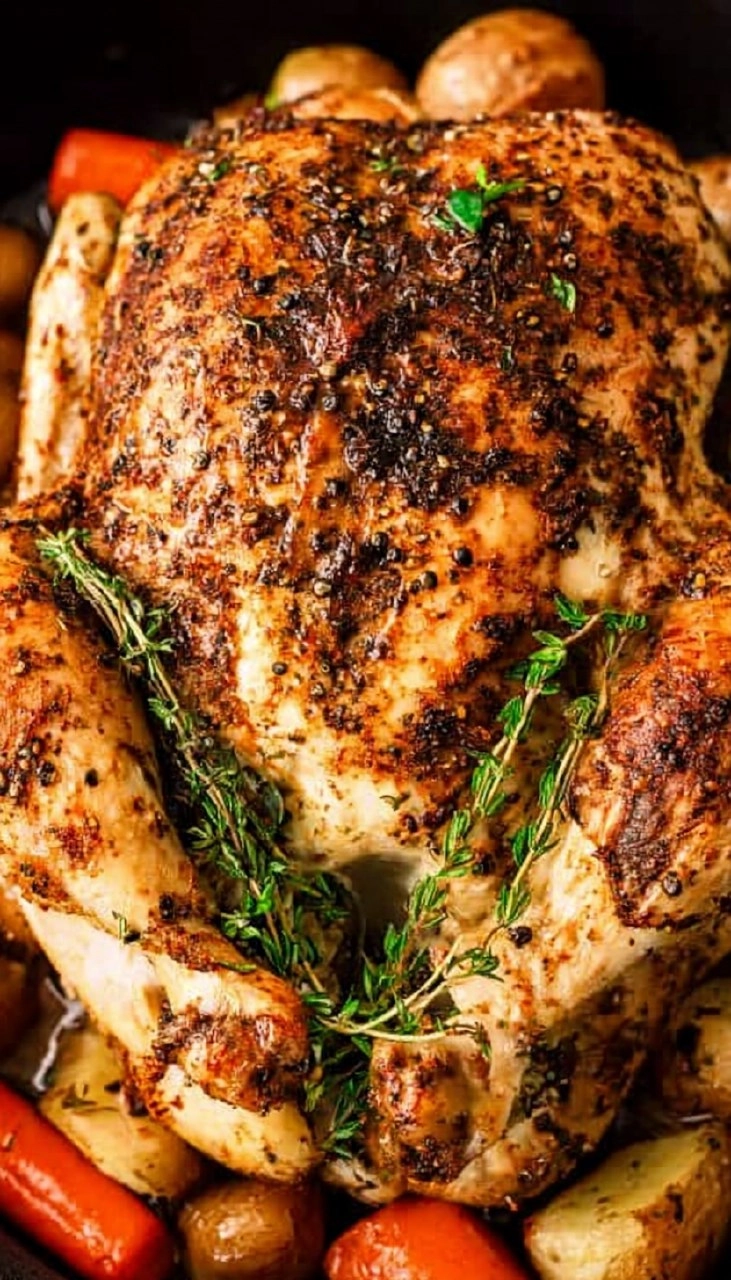 Easy Whole Roast Chicken (Crispy Skin + Juicy Inside)
