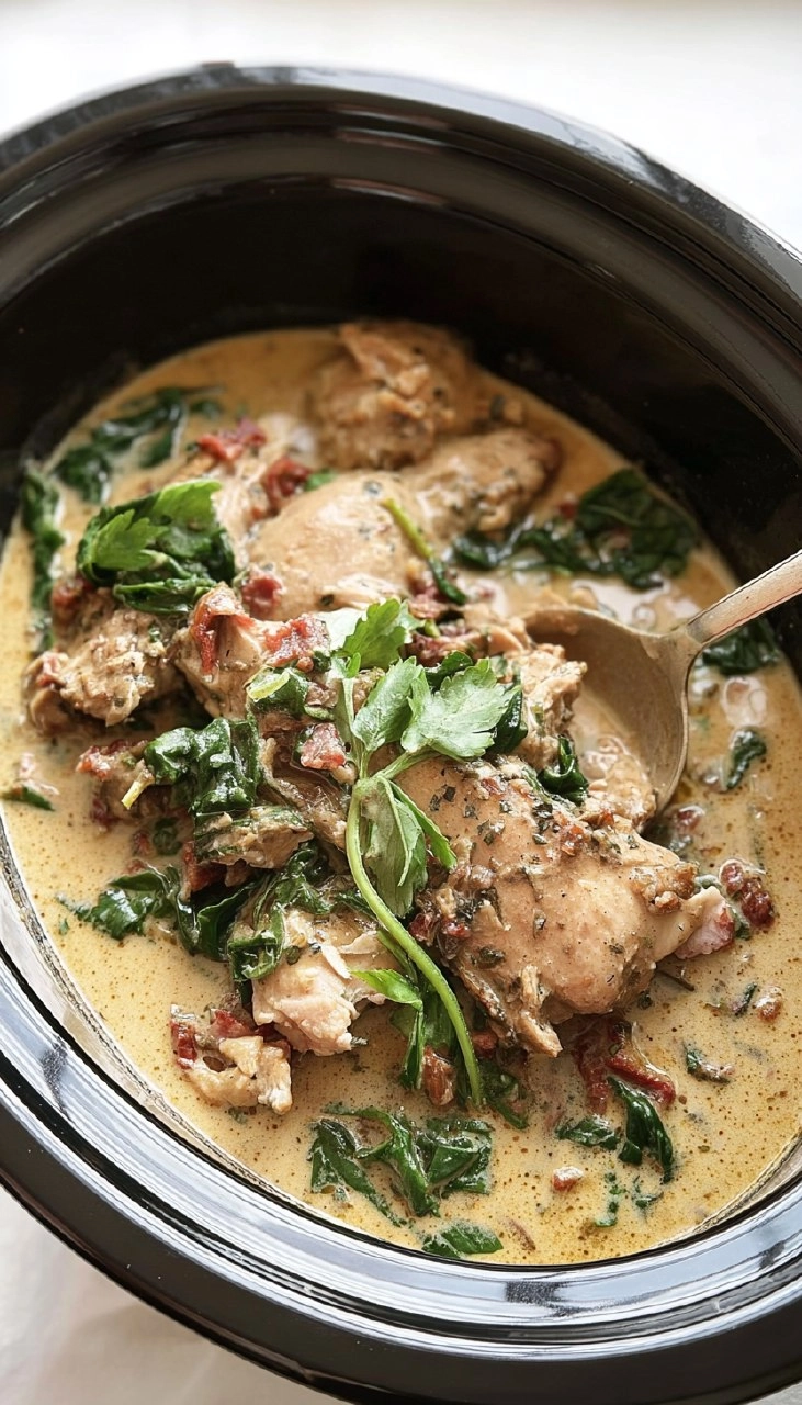 Slow Cooker Tuscan Chicken (Creamy, 10-Minute Prep)