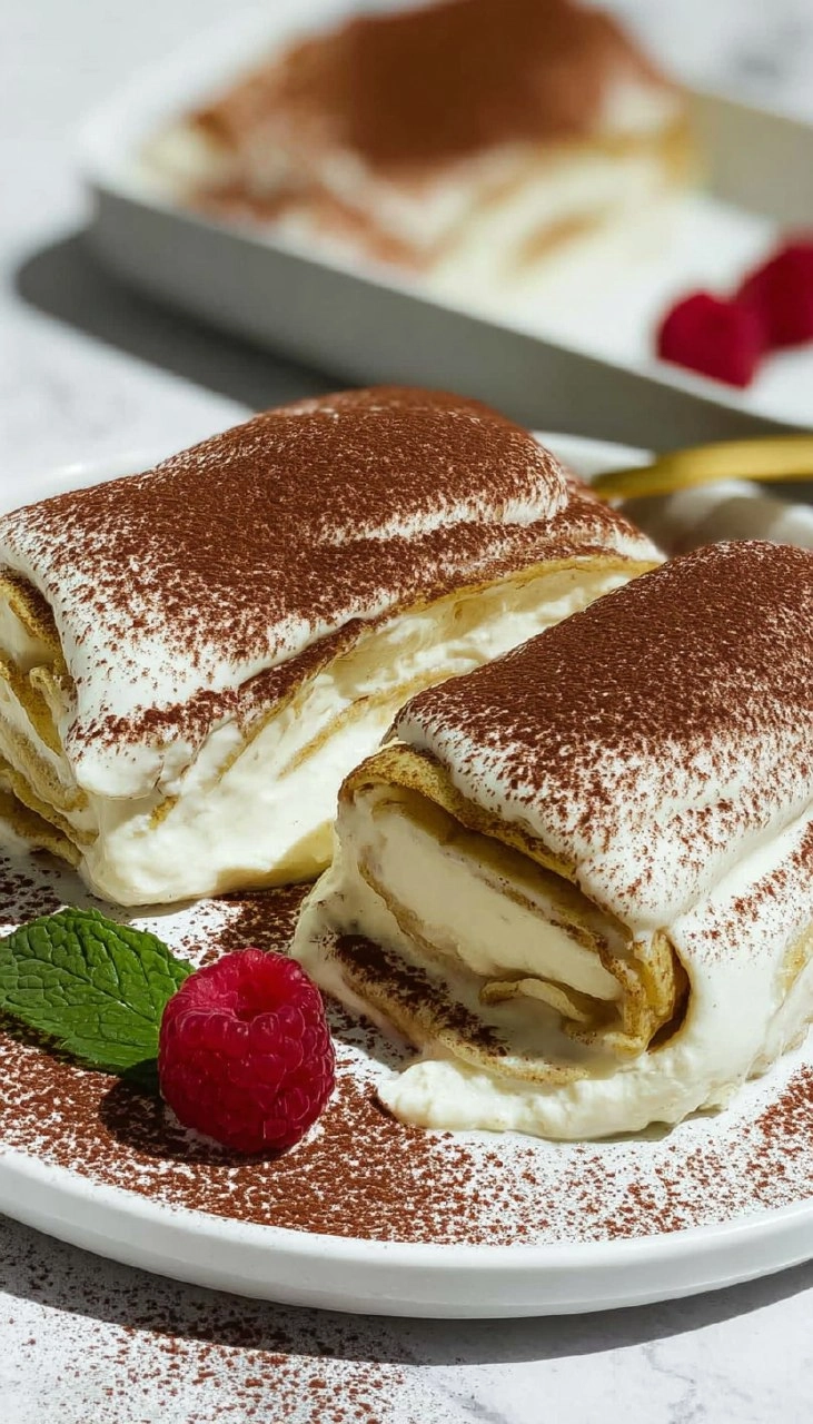 Cottage Cheese Tiramisu Crepe Roll 125 Cottage Cheese Tiramisu Crepe Roll