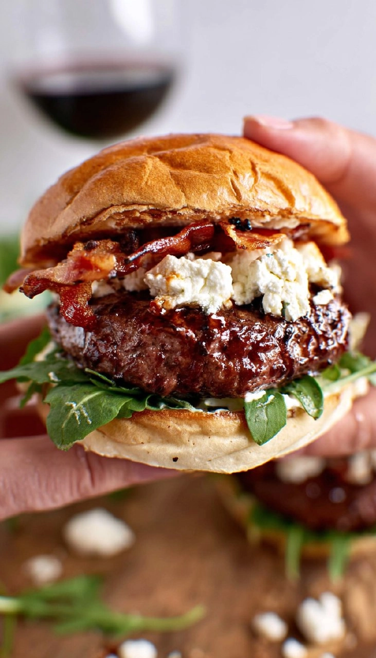 Fig and Bacon Goat Cheese Burgers 145 Fig and Bacon Goat Cheese Burgers