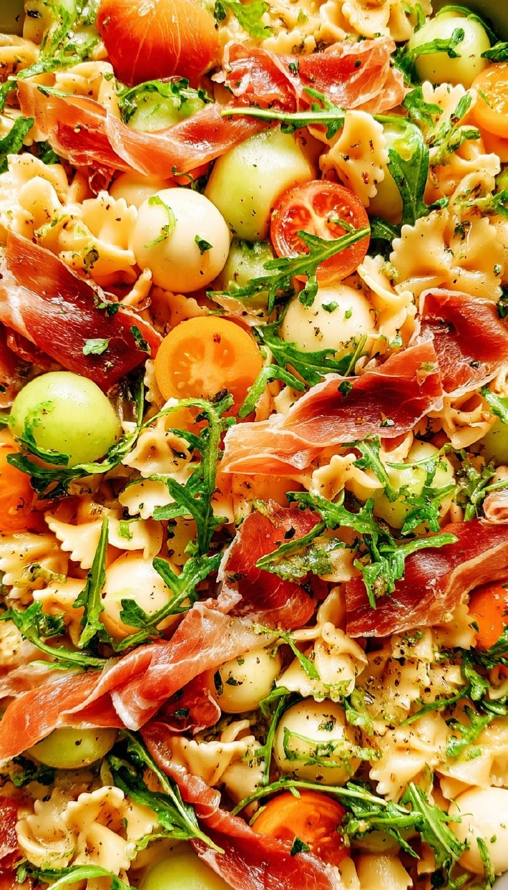 Prosciutto Melon Pasta Salad
