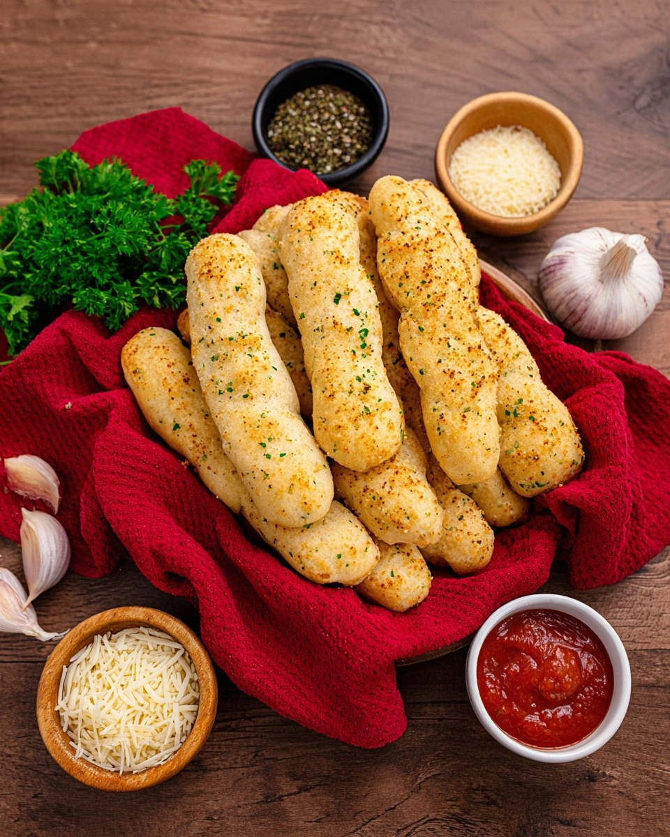 2 Ingredient Garlic Parmesan Breadsticks