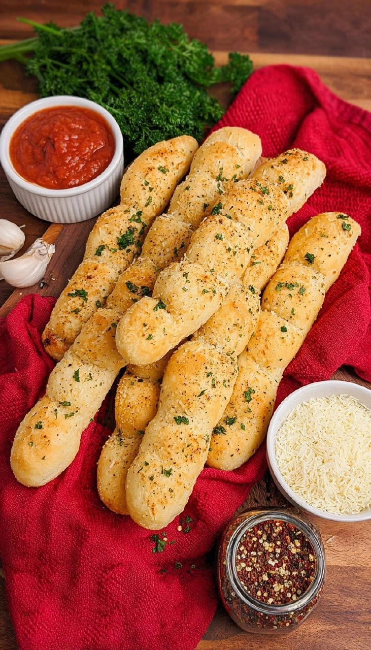 2 Ingredient Garlic Parmesan Breadsticks