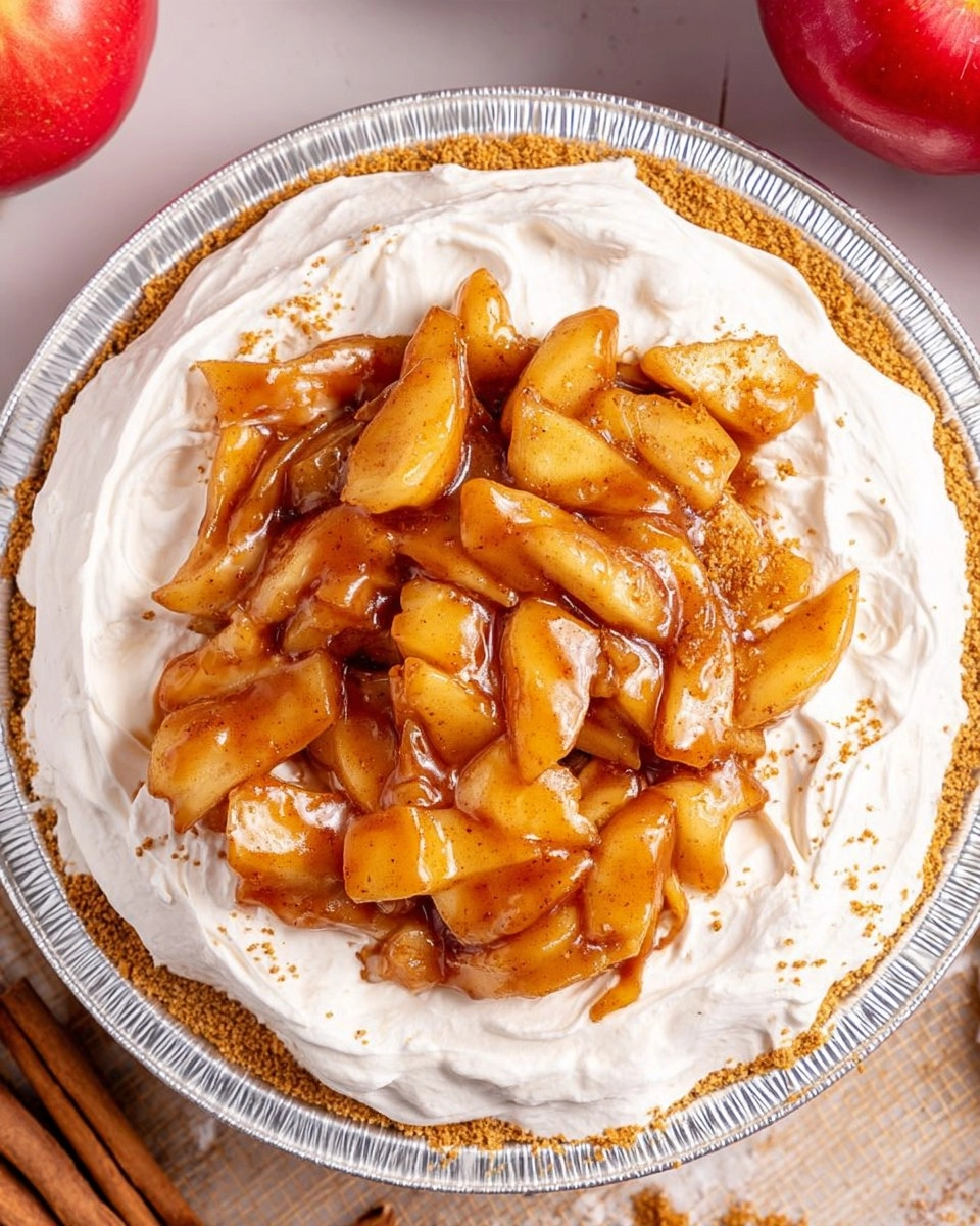 Creamy No Bake Apple Cheesecake Pie