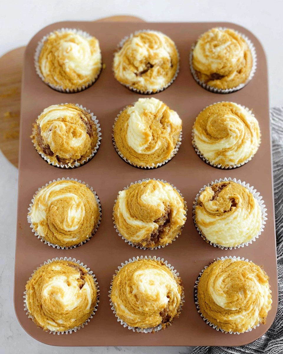 Pumpkin Muffins with Cheesecake Swirl