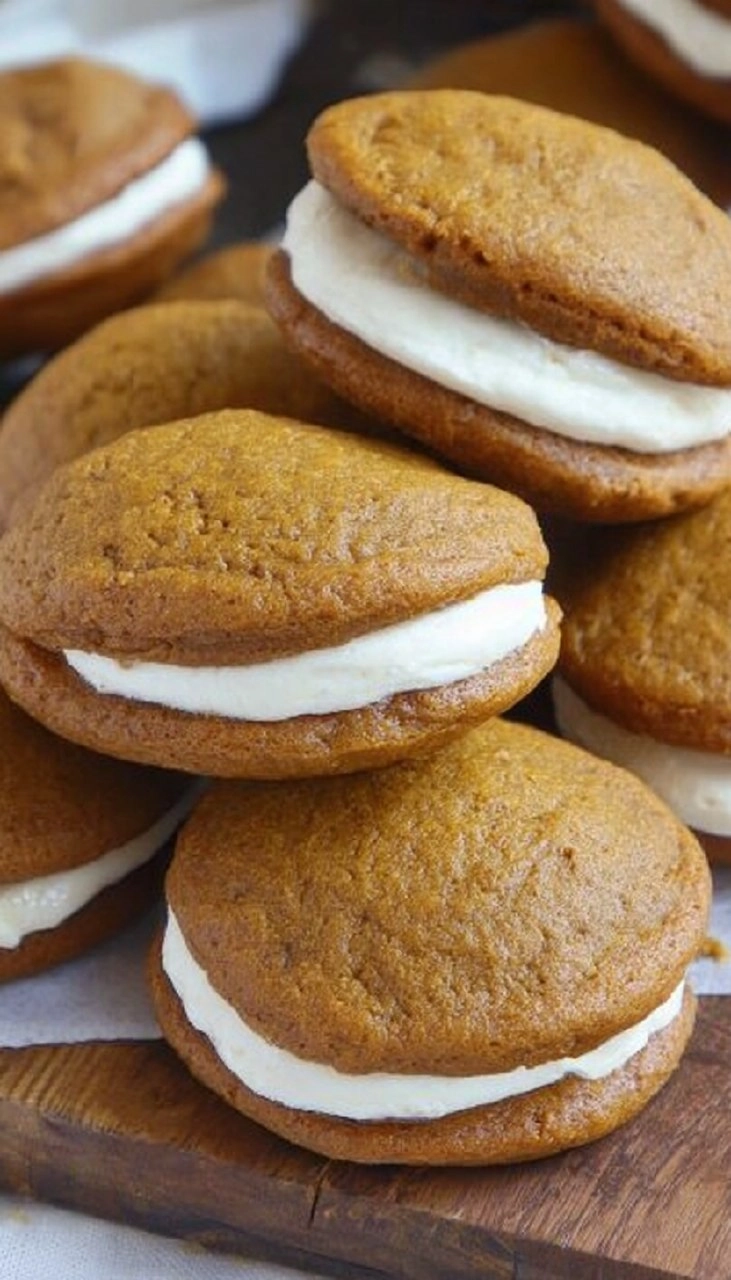 Pumpkin Whoopie Pies with Cream Cheese Filling